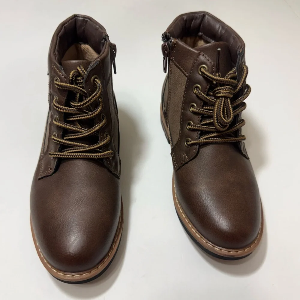 Steve Madden Youth Girls Chestnut Brown Combat Boots — Size 13